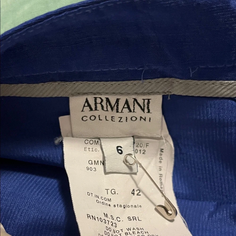 Armani Collezioni Royal Blue Pencil Silk Skirt